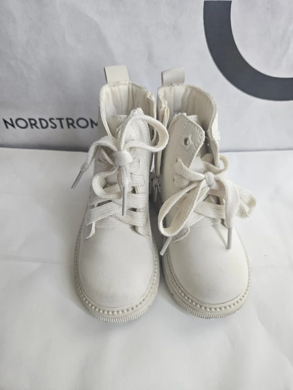 Toddler Girls Combat Boot With Star Design Embroidery